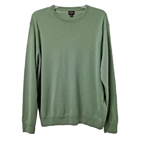 J Crew Cashmere Crewneck Sweater Men XXL Green Soft Knit Pullover MSRP $158 - Picture 1 of 6